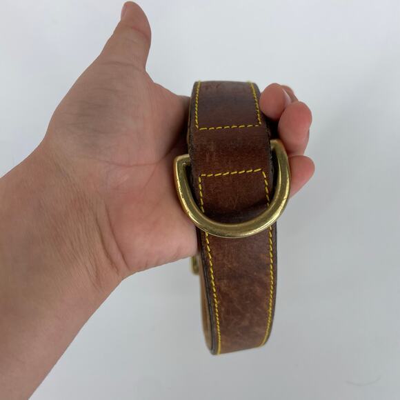 Soft Touch Large Dog brown leather leach 24" with extra long leash - Picture 9 of 16